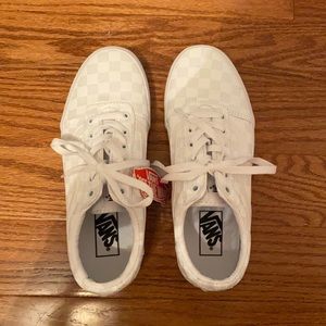 White checkered vans. Brand new with tags! Size 8.